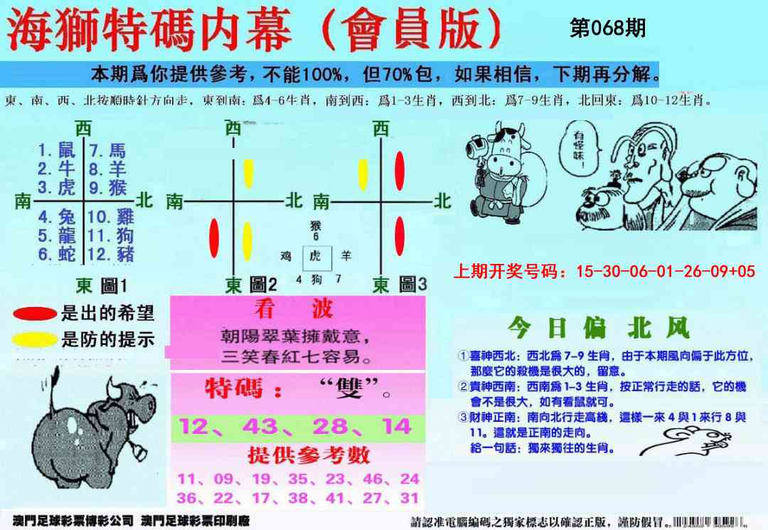 068期另版海狮特码内幕报[图]