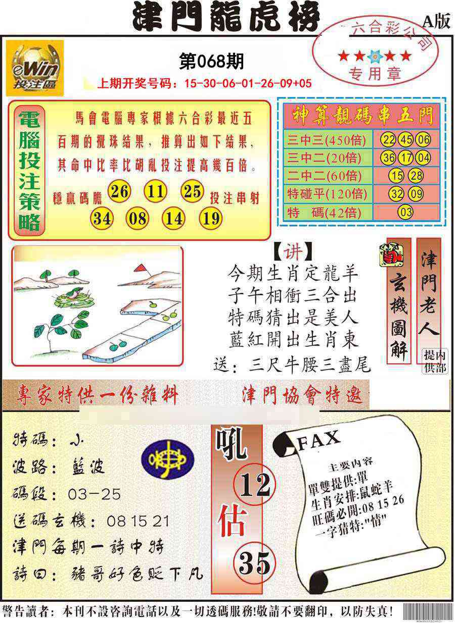 068期津门龙虎榜A[图]