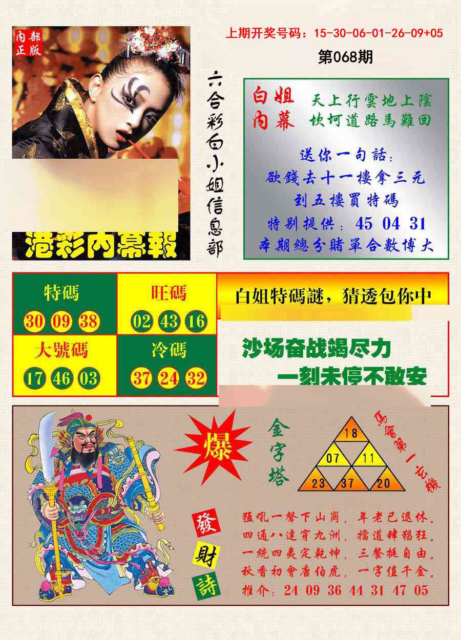 068期港彩内幕报[图]