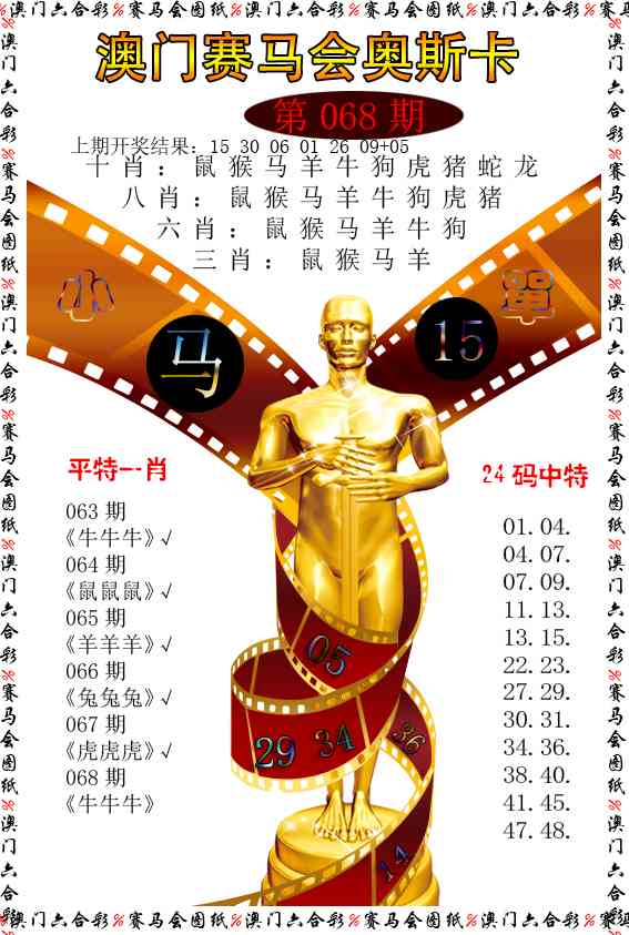 068期新奥斯卡[图]