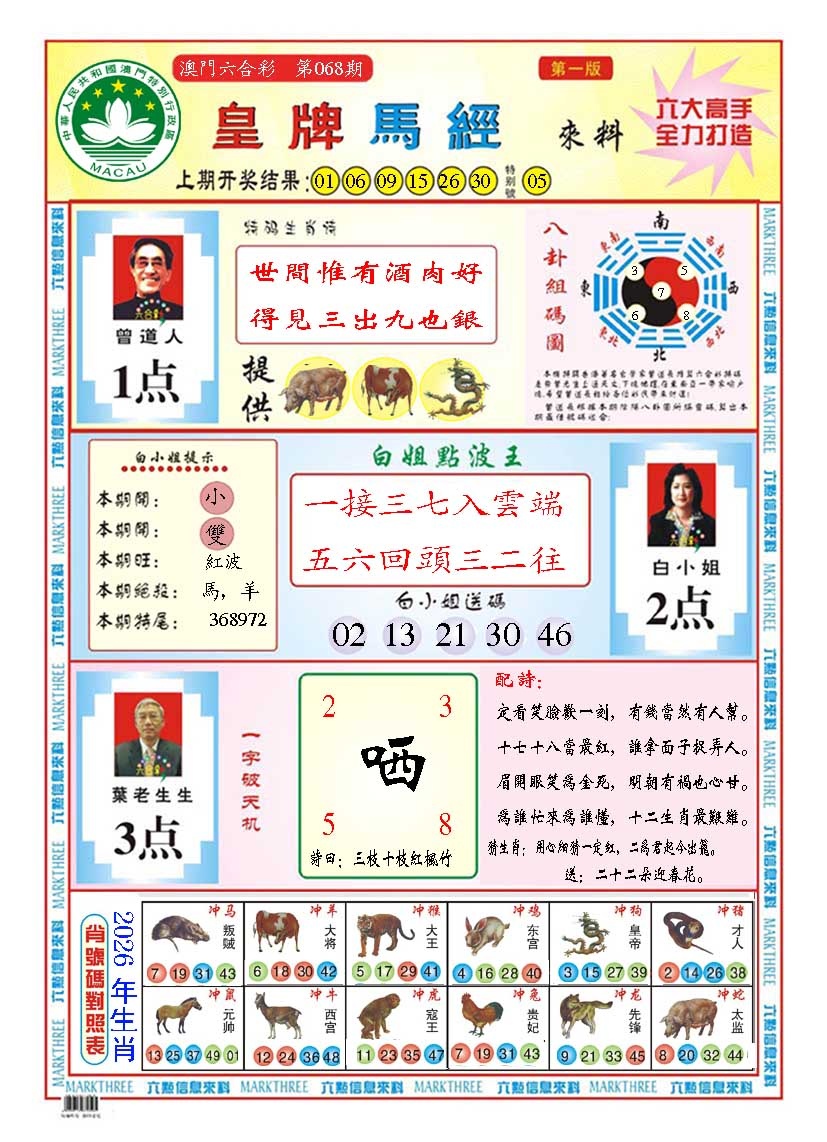068期皇版马经A[图]