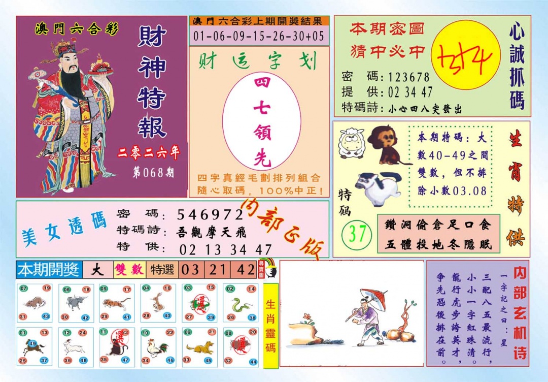 068期财神特报[图]