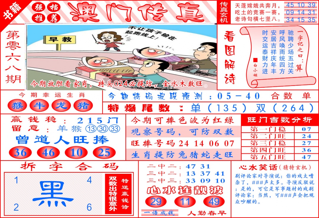 068期澳门传真玄机[图]