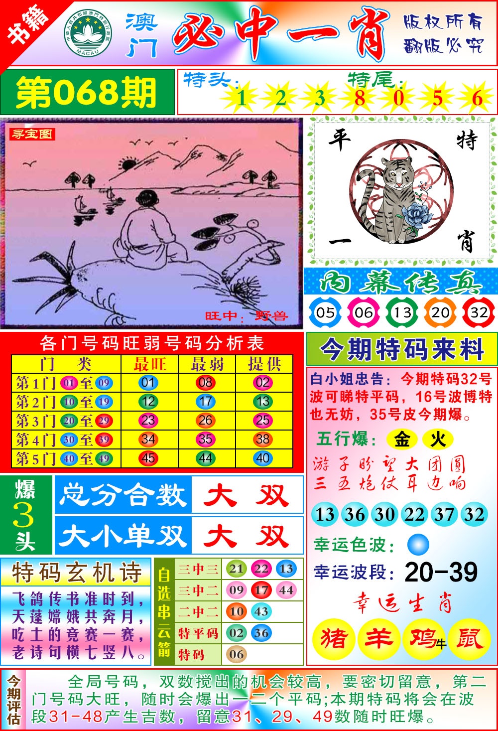 068期澳门玄机一特[图]