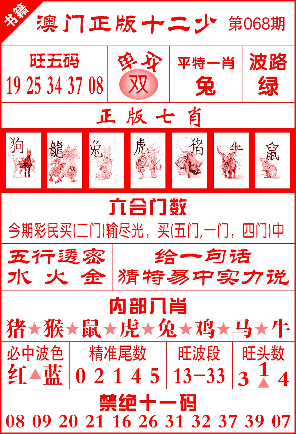 068期澳门十二少[图]