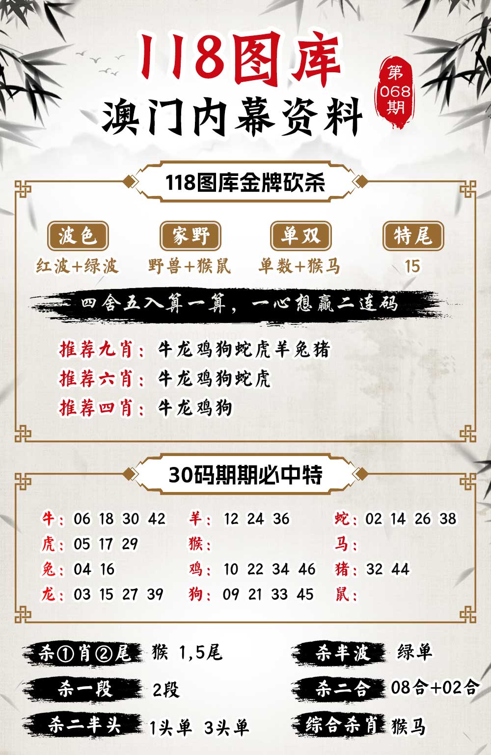 068期118内幕资料[图]